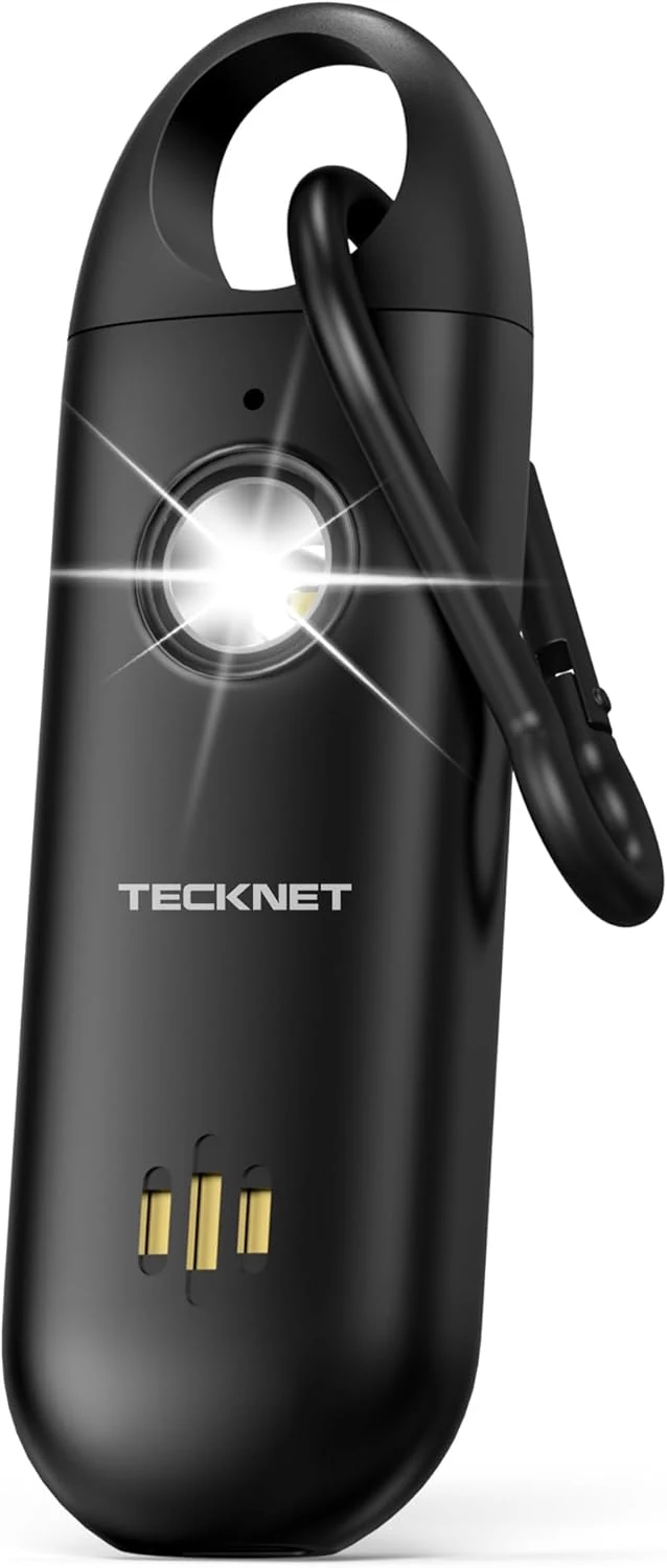 TECKNET Personal Safety Alarm, Portable Personal Alarm for Women with Flashing Strobe Light
