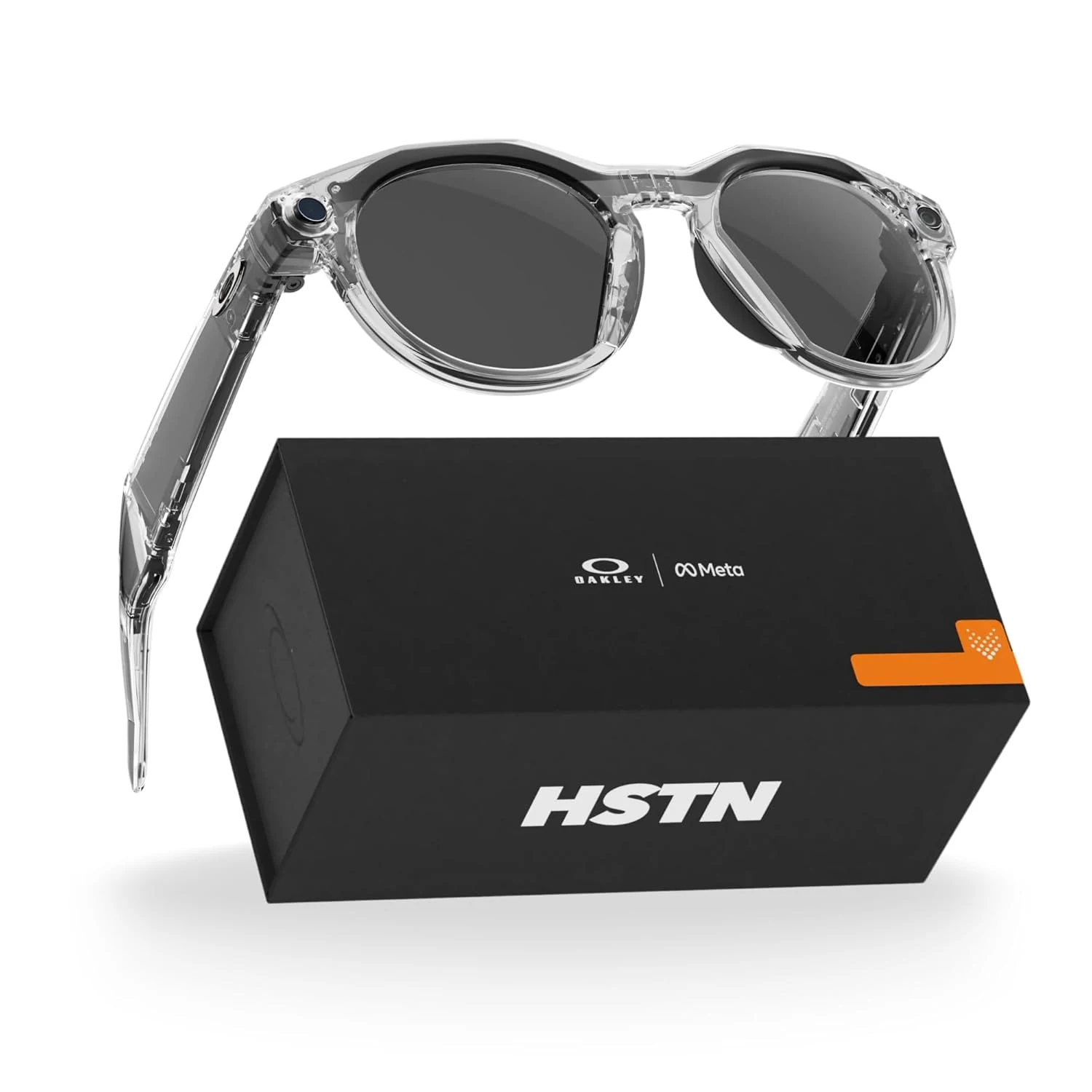Meta Oakley HSTN, Clear | Smart AI Glasses for Men, Women — Camera, Audio, Video Recording — Transitions® Grey Lenses — Sunglasses
