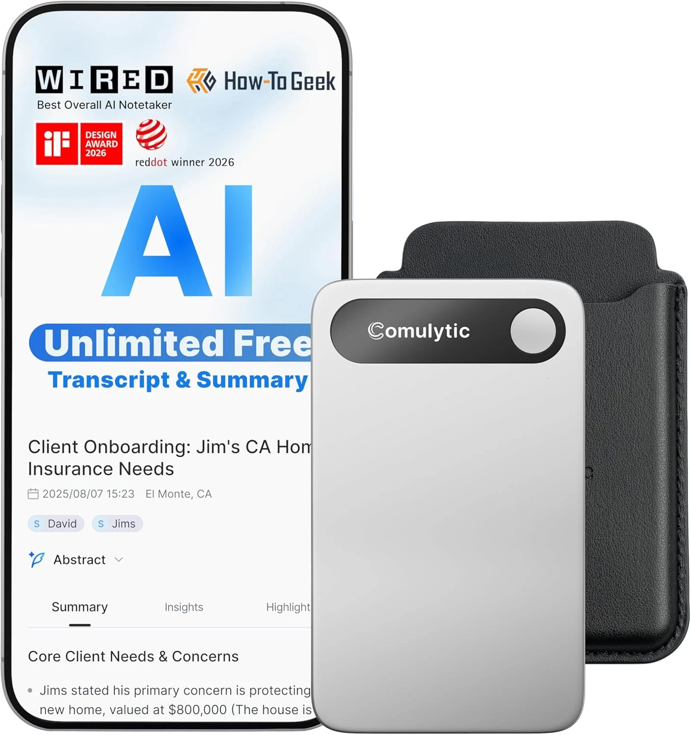Comulytic Note Pro AI Voice Recorder, Unlimited Transcribe & Summarize