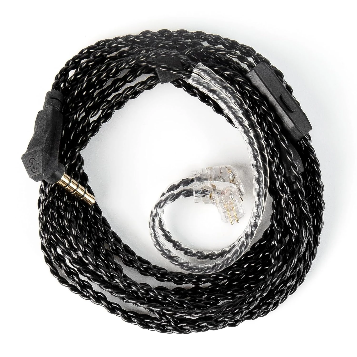 KZ ZS10 PRO in Ear Monitor Earphone Cable, 2Meter Long IEM Cable with Mic, CCZ 4N OFC Braided Twisted Replacement Headphone Extension Wire QDC-Pins for KZ ZSN PRO X/ZS12 PRO X (QDC 3.5MM, with Mic)