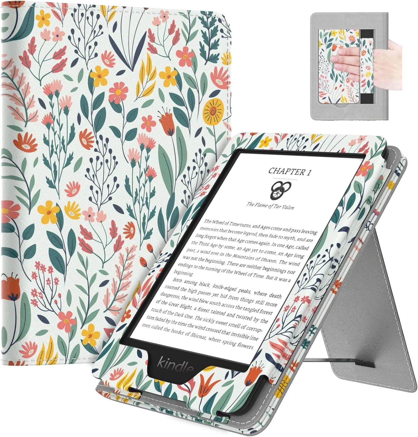MoKo Case Fits All-New 6" Kindle (11th Generation, 2024/2022 Release) Flowers