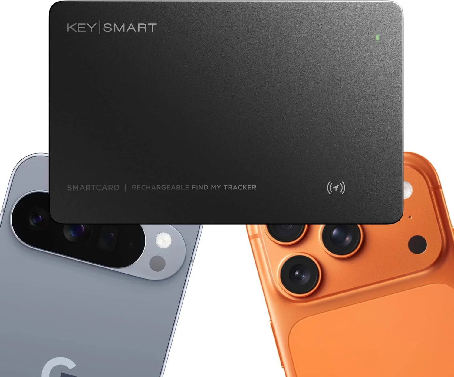 KeySmart SmartCard (Gen 3) MFI-Certified Wallet Tracker Card, Dual Network Compatible with Apple Find My & Google Find Hub