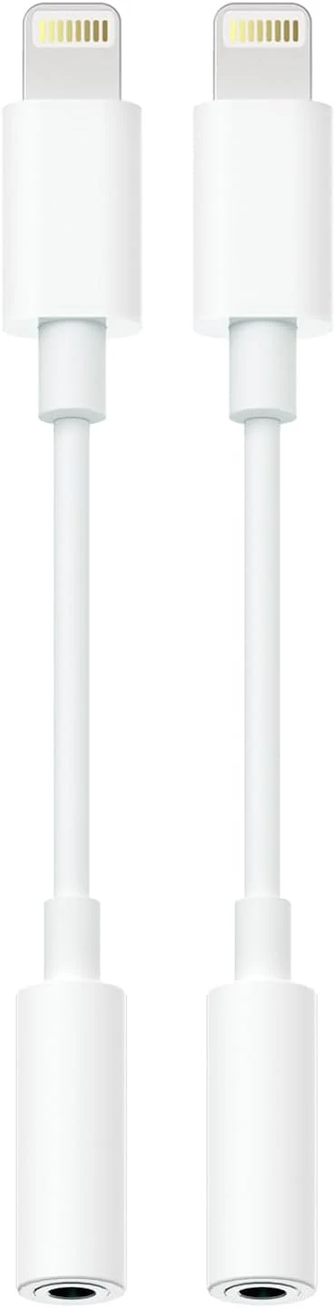 Lightning to 3.5mm Headphone Adapter for iPhone (2 Pack)