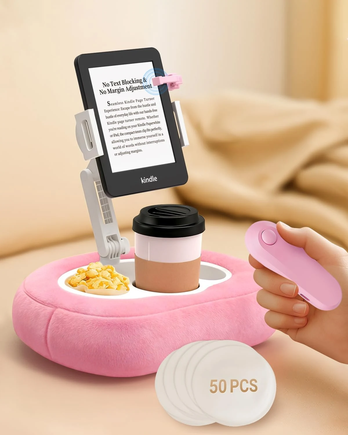 Kindle Holder for Bed with Remote Page Turner, Kindle Pillow review