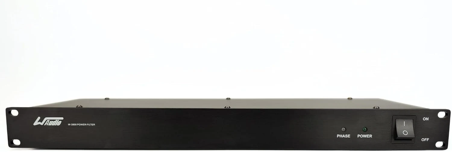 WAudio Rackmount 1U Line Conditioner - AC Noise Power Filter, Surge Protection with Phase Detect