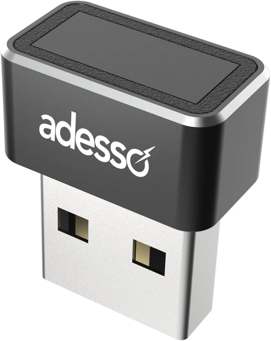 Adesso USB Fingerprint Reader Windows Hello Compatible Built-in Biometric Security (AFP-100-TAA)