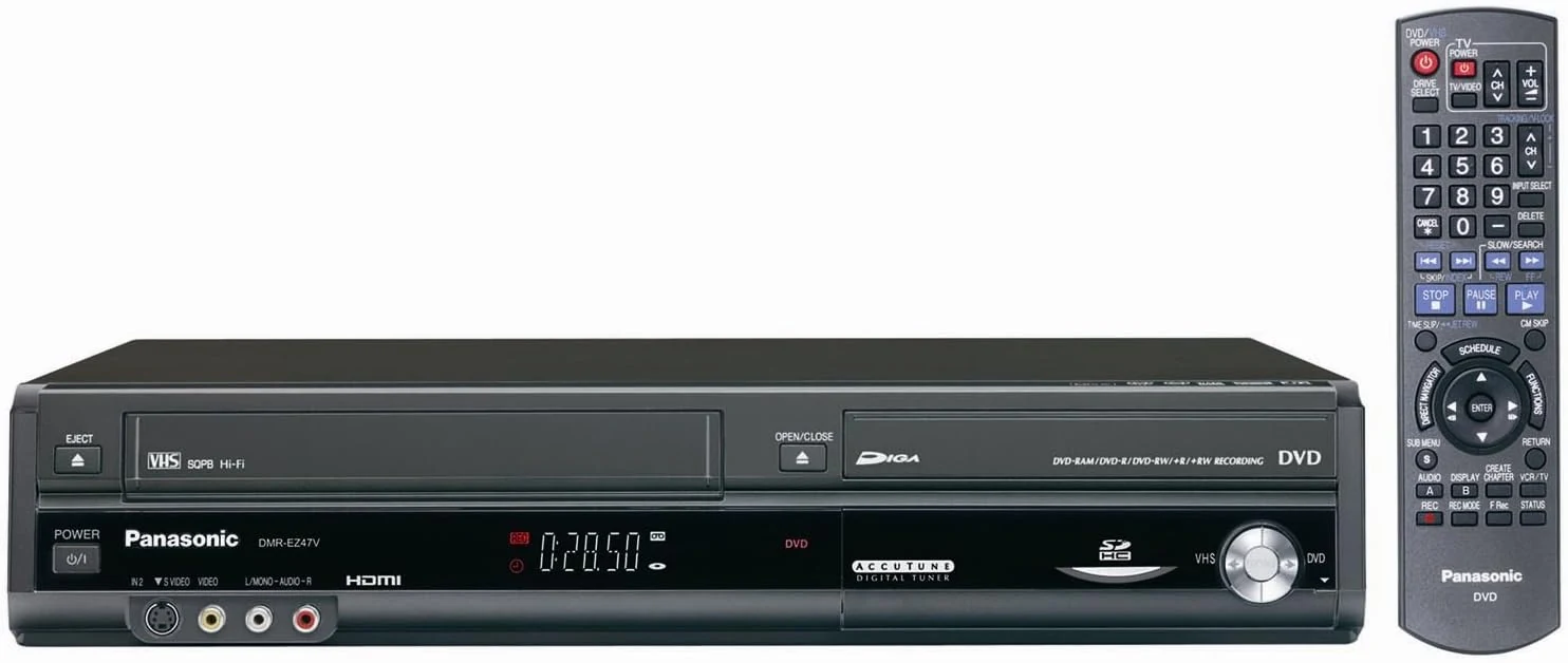 Panasonic DMR-EZ47V Up-Converting 1080p DVD-Recorder/VCR Combo with Built In Tuner