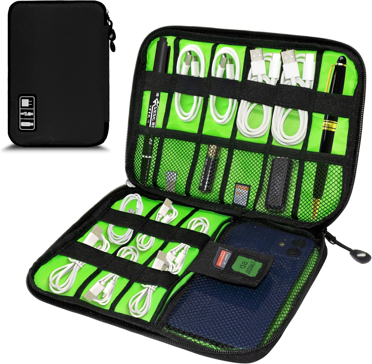 Miavers electronics organizer travel cord pouch (black)