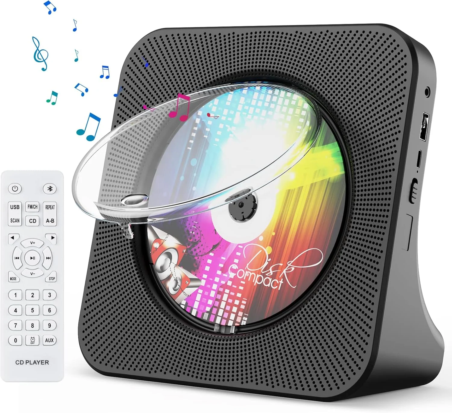 Gueray Portable CD Player, Bluetooth CD Kpop Player for Desktop with HiFi Sound Speaker