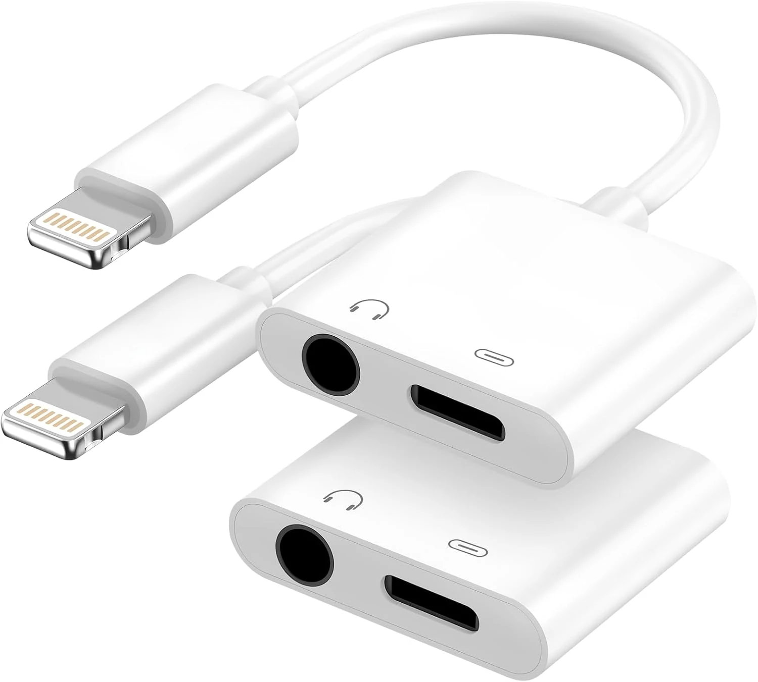 Apple MFi Certified 2-in-1 Lightning to 3.5mm Headphone Jack Adapter,Fast
