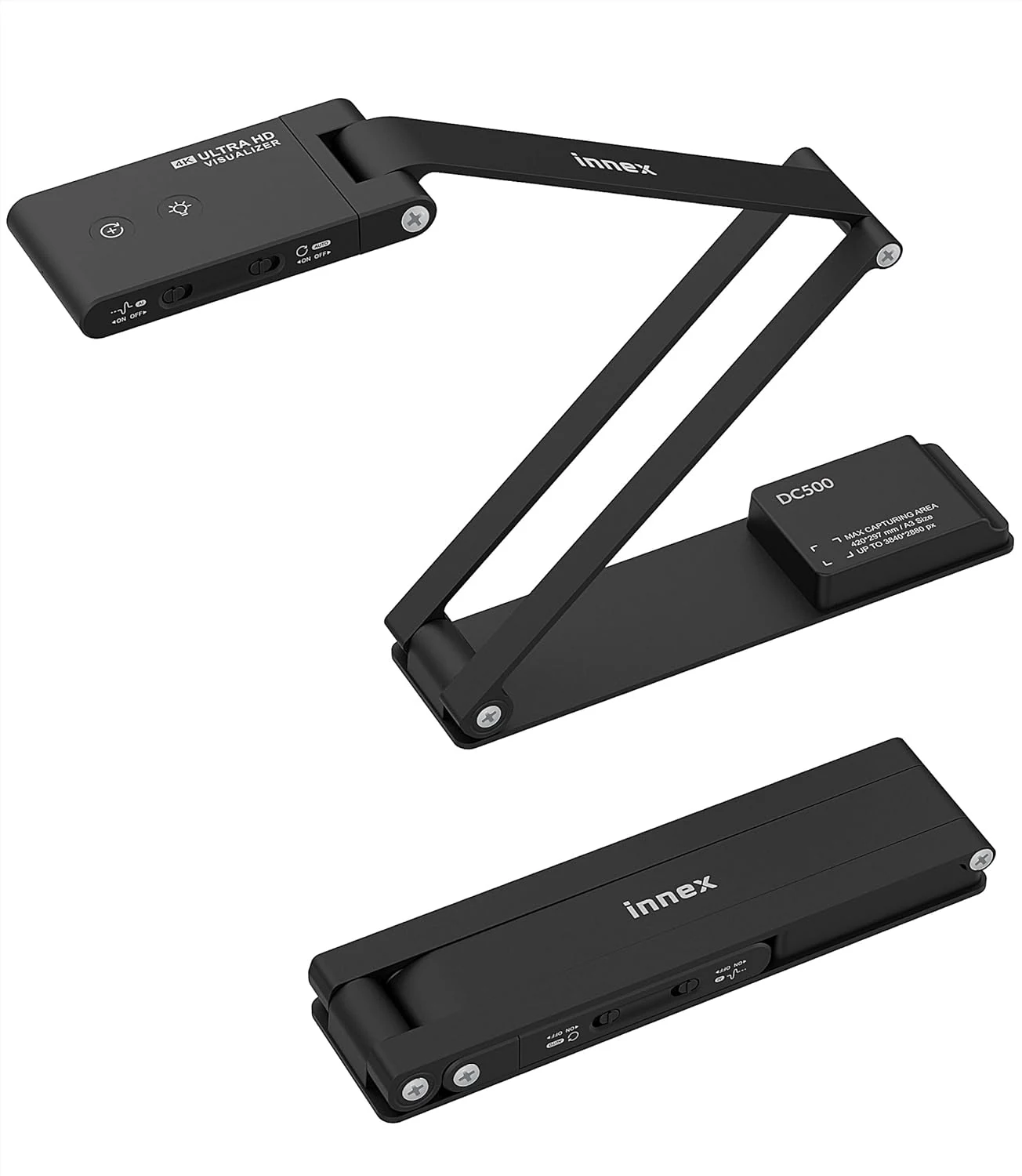 Innex DC500 13MP 4K USB Document Camera, Webcam & Scanner, 3-in-1