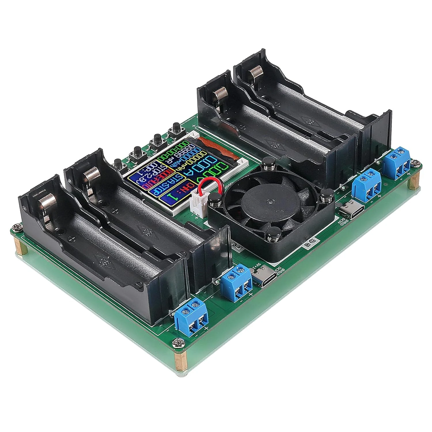 1pcs 18650 Lithium Battery Capacity Tester Module MAh MWh Digital Battery Power Detector Module 18650 Tester Type-C (4 Channel)