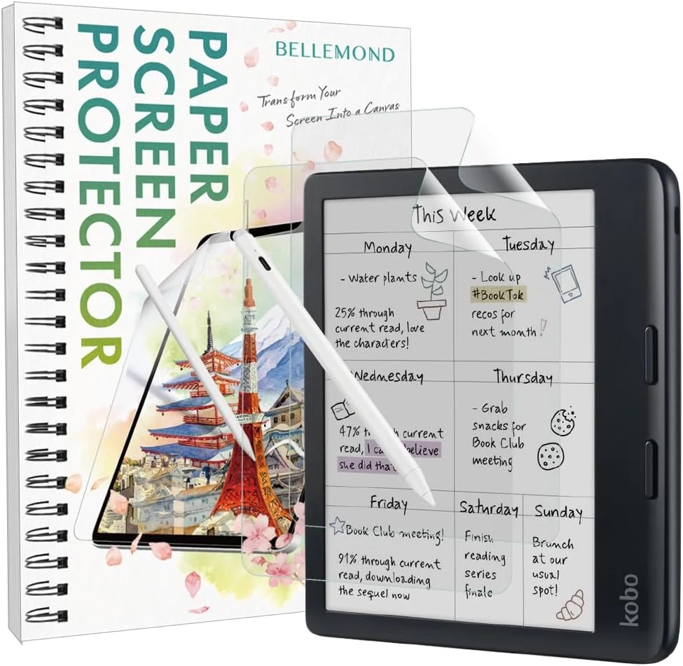 BELLEMOND Kent Paper matte screen protectors for Kobo Libra Colour (2024) & Kobo Libra 2 (2021) (2-pack)