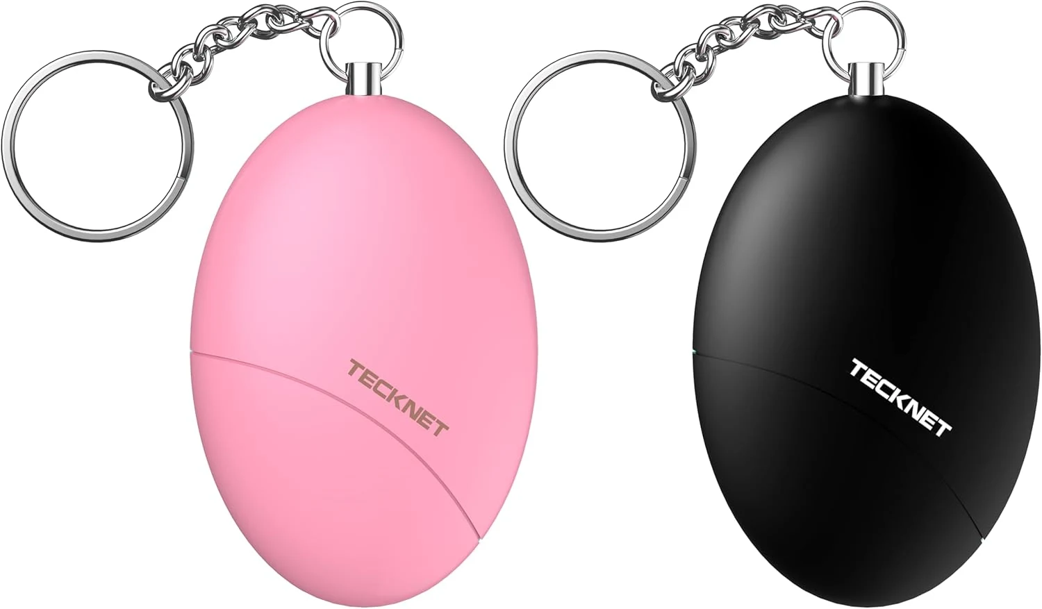 TECKNET Personal Safety Alarm for Women, 140dB Travel Safe Waterproof Keychain (2 Pack)