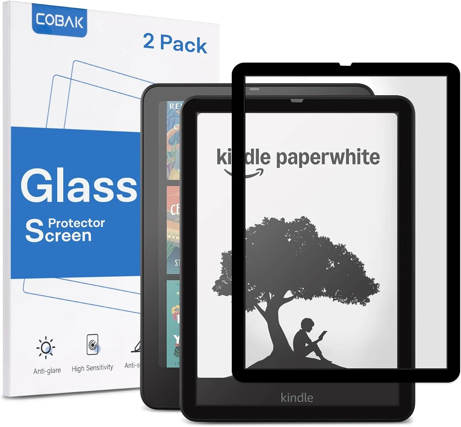 CoBak 2 Pack Matte Tempered Glass Screen Protector for 7" Kindle Paperwhite 12th Gen 2024 & Kindle Colorsoft Signature Edition, Kobo Aura 2