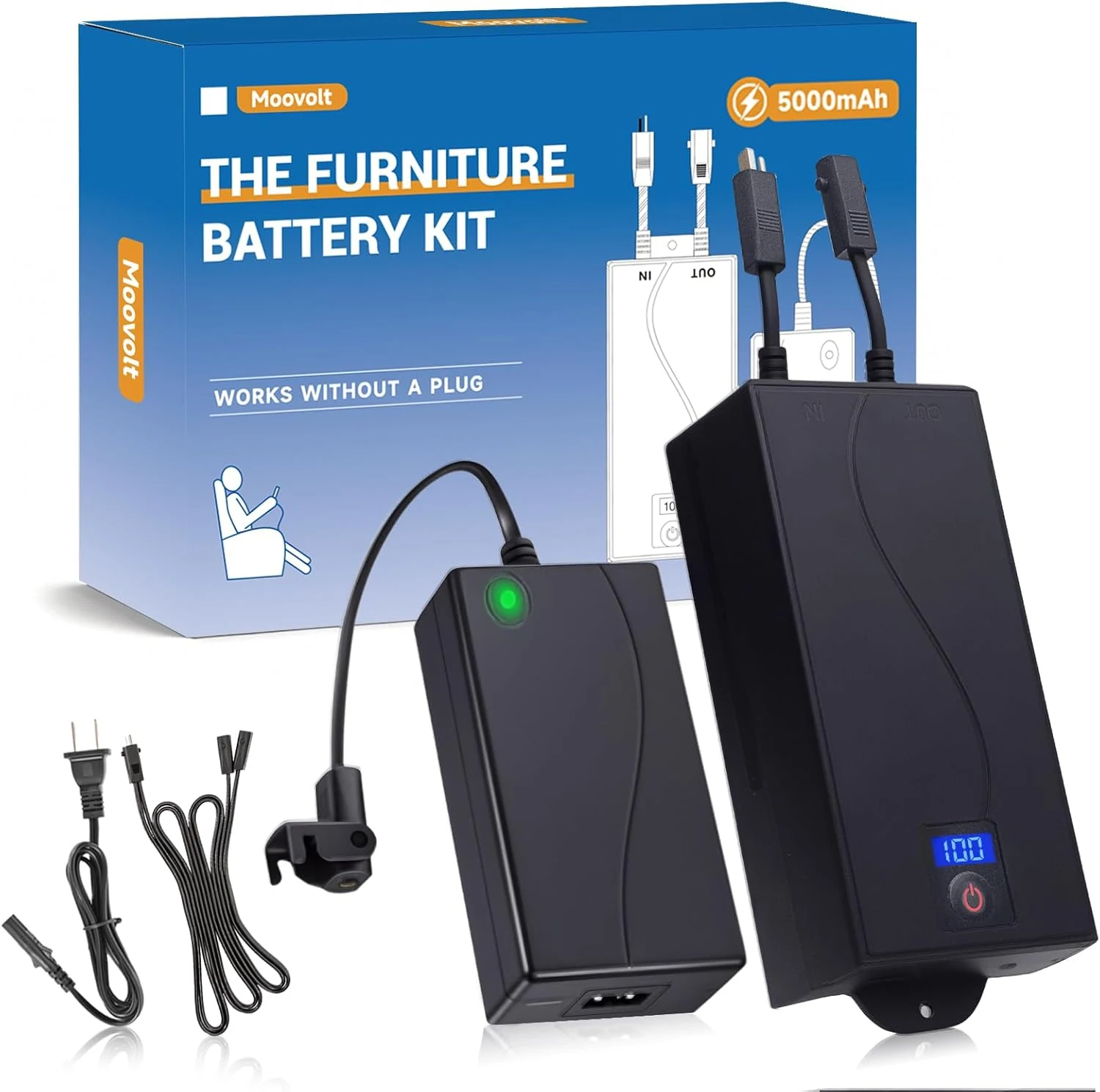 Moovolt 5000mAh Universal Battery Pack for Reclining Furniture, Rechargeable Wireless Power review