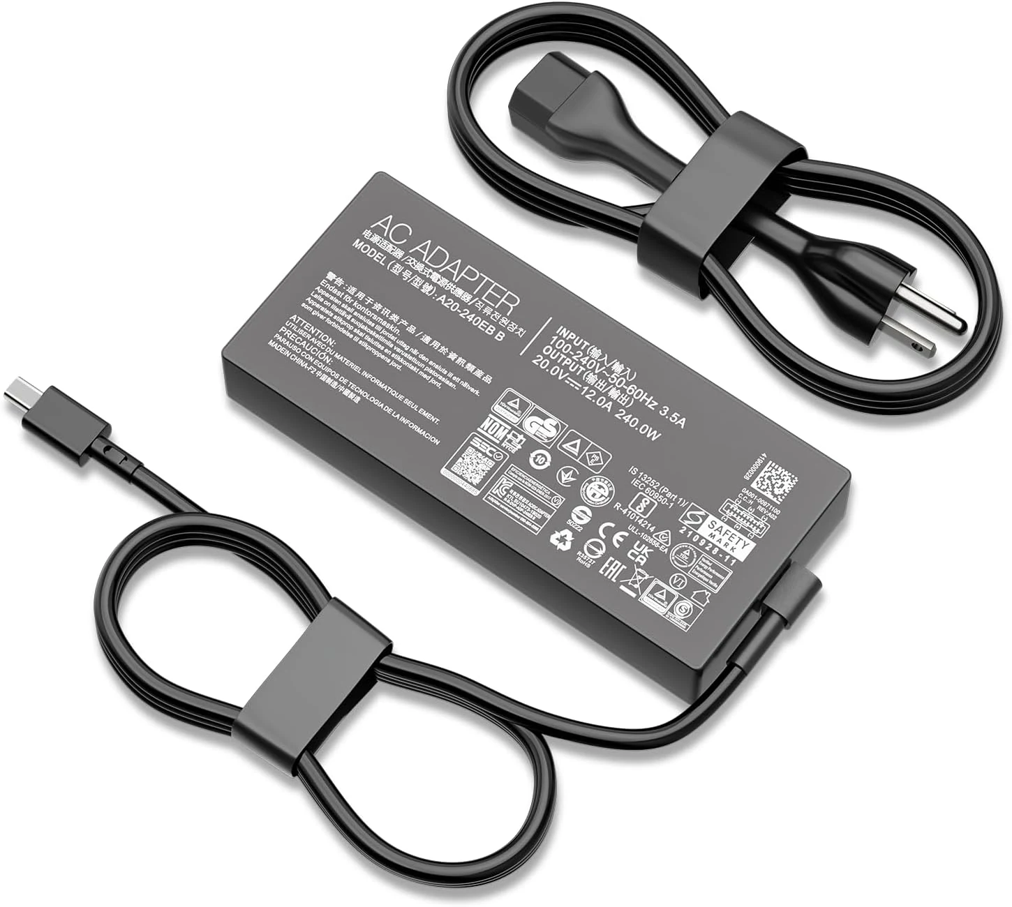 240W 20V 12A Laptop Charger AC Adapter Replacement for Asus