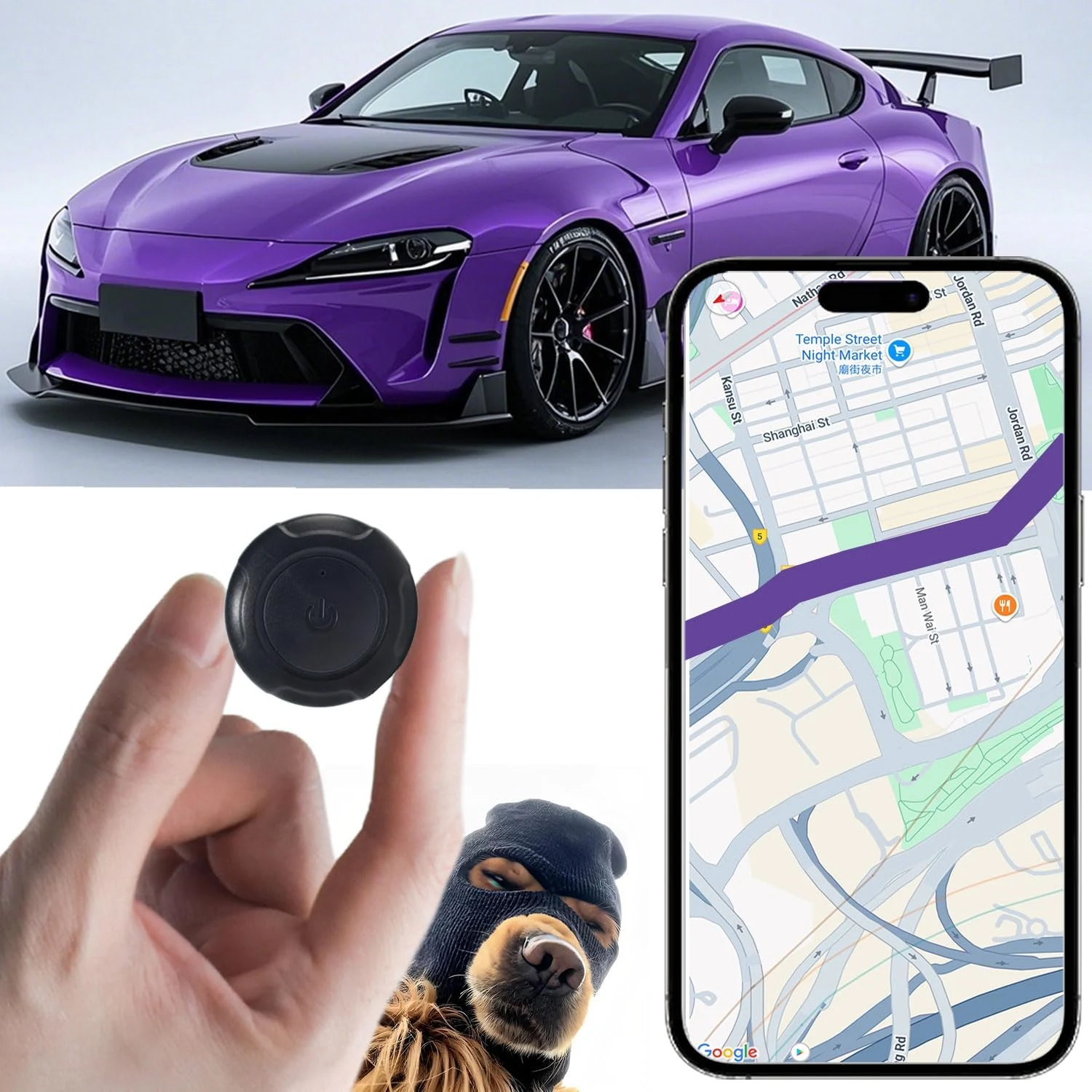 GPS Tracker for Vehicles,Car GPS Tracker Portable Real Time Magnetic GPS Tracking Device, Full Global Coverage Location Tracker for Car,kids,dogs,Trucks/Person
