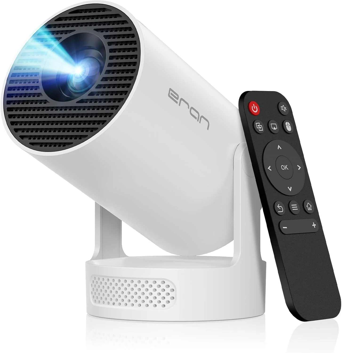 Mini Portable Projector with 4K Support, Bluetooth 5.4 WIFI6, 5watt Sound Base Speaker, 160 ANSI, Android 11, 210° Rotation, Auto Keystone Correction (HY300 ULTRA)