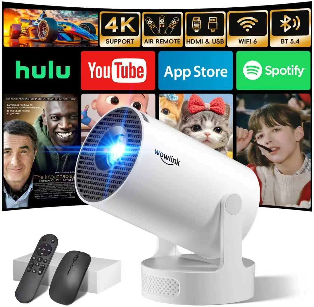 wowlink W210 mini projector with WiFi 6 and Bluetooth 5.4