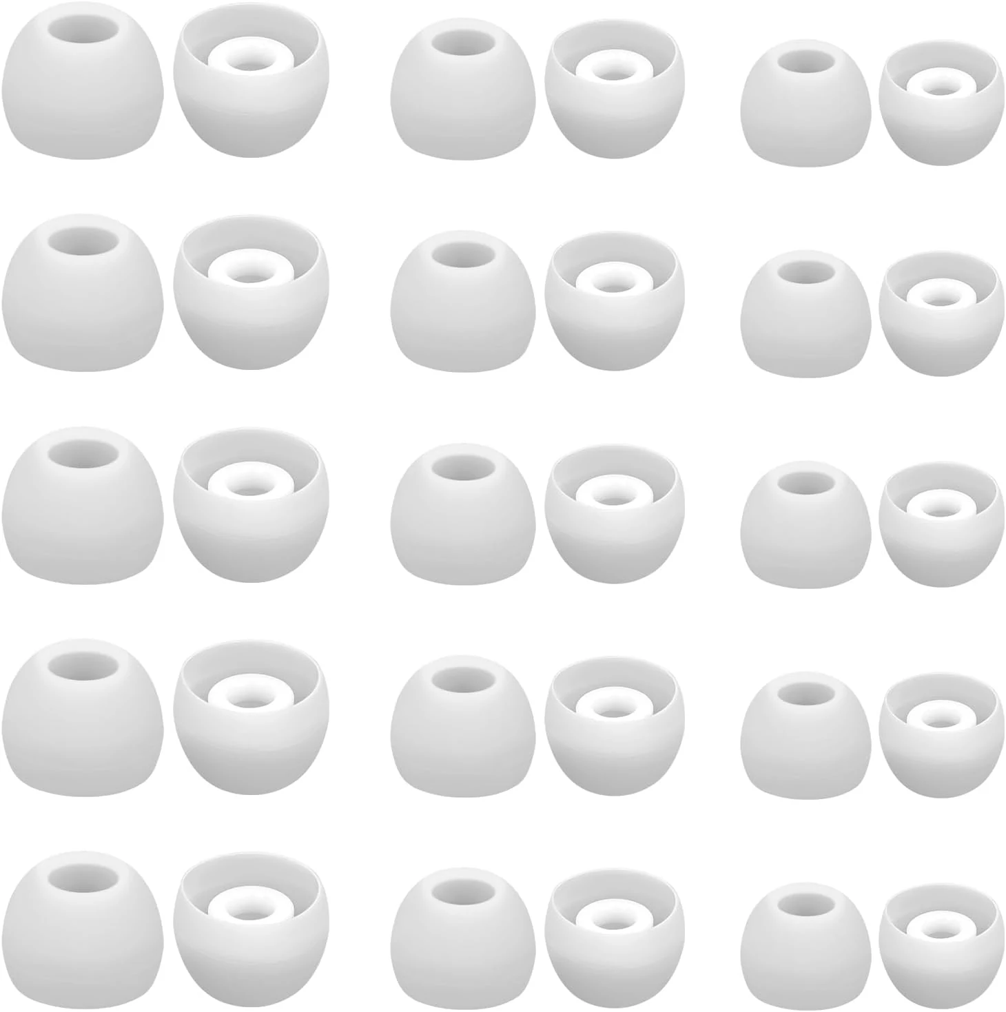 15 Pairs Silicone Ear Bud Replacement Pieces Earbuds Ear Tips Replacement Kit (S/M/L)