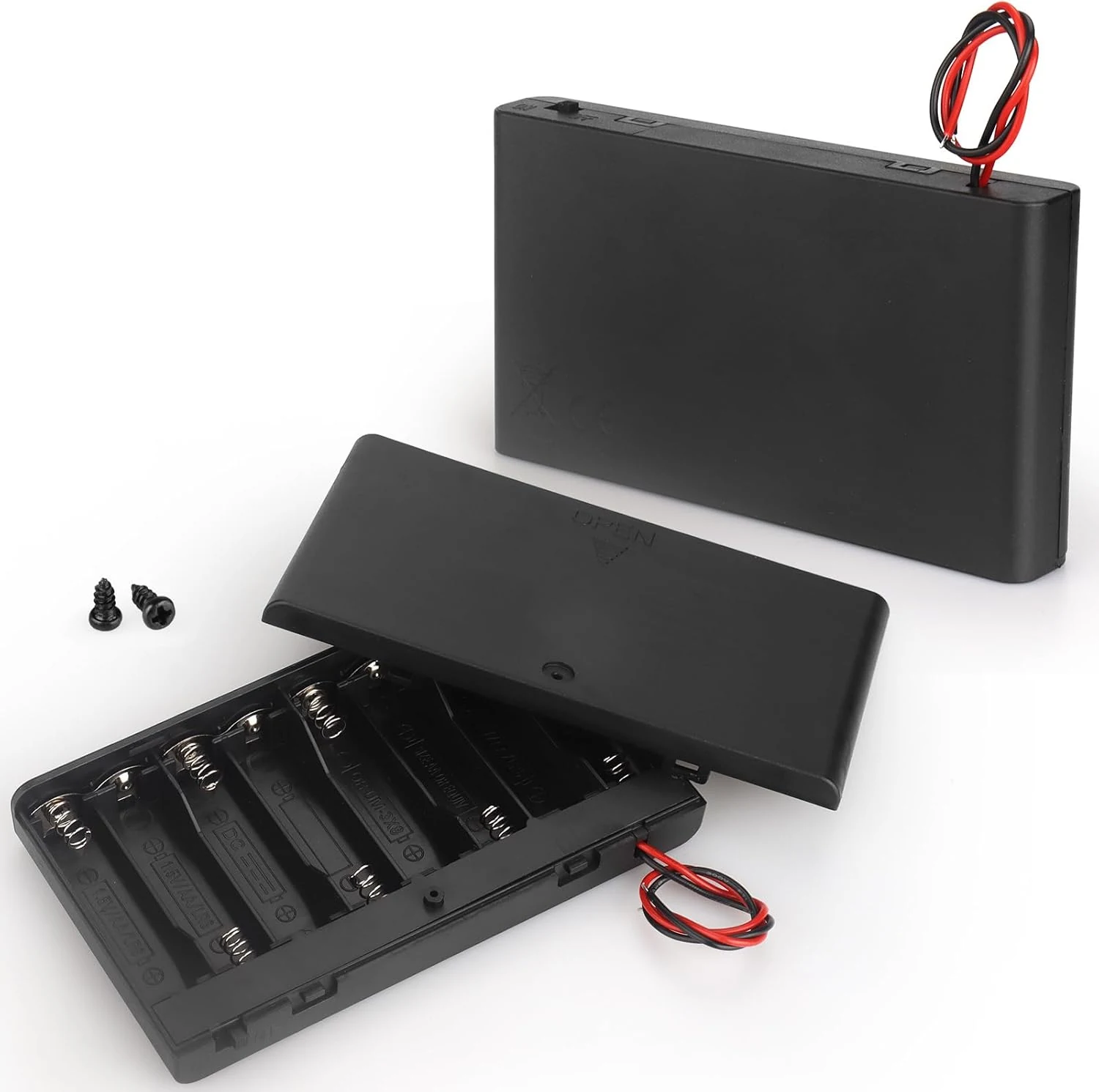 VWEICYY 2 x 8 AA Battery Holder housing with Leads,2PCS 8 x 1.5V AA Battery Holder Case