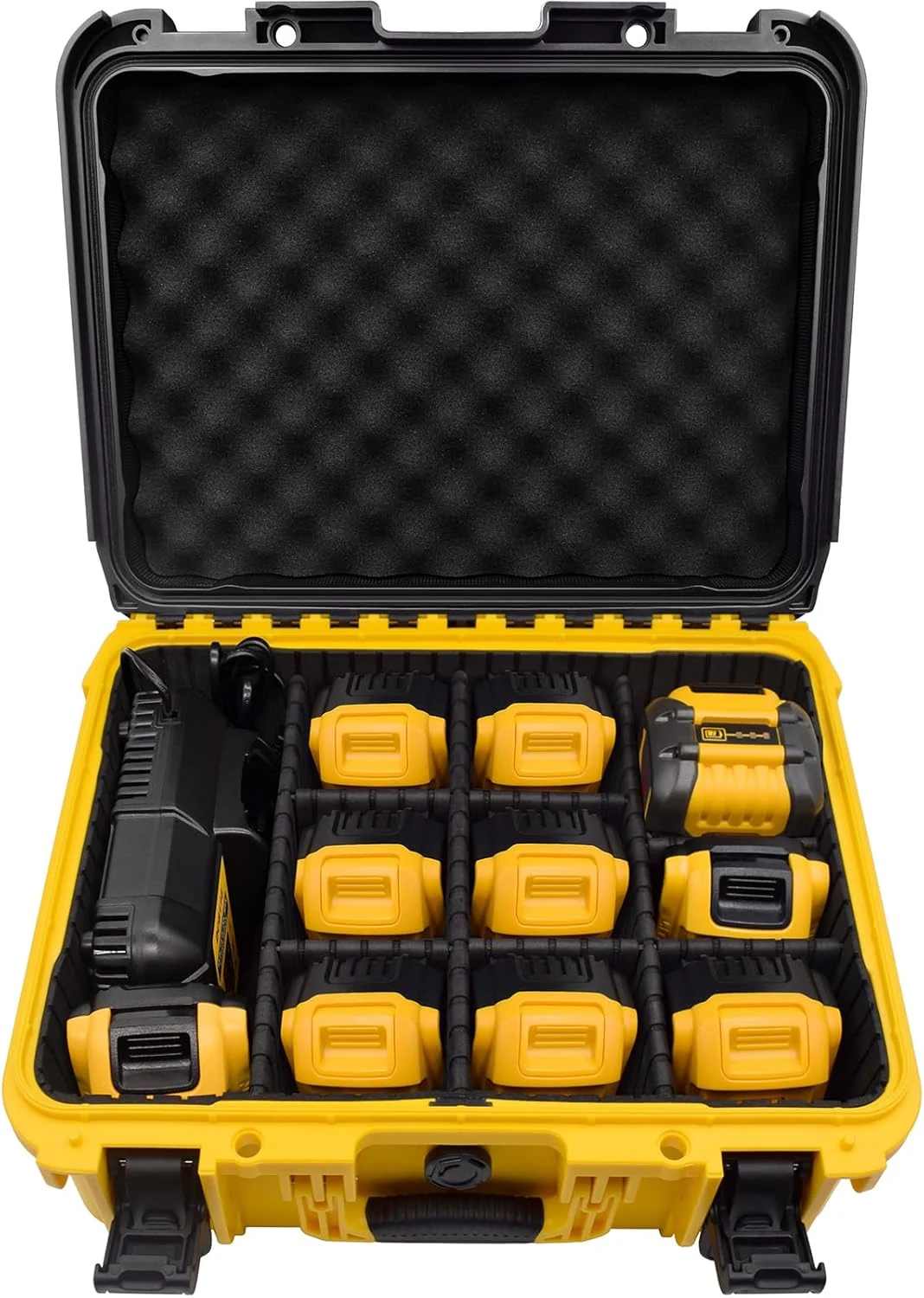 Case for Dewalt Battery- Extra Large Hard Storage Box with Adjustable Dividers for Dewalt 12V/20V/60V Battery & Charger