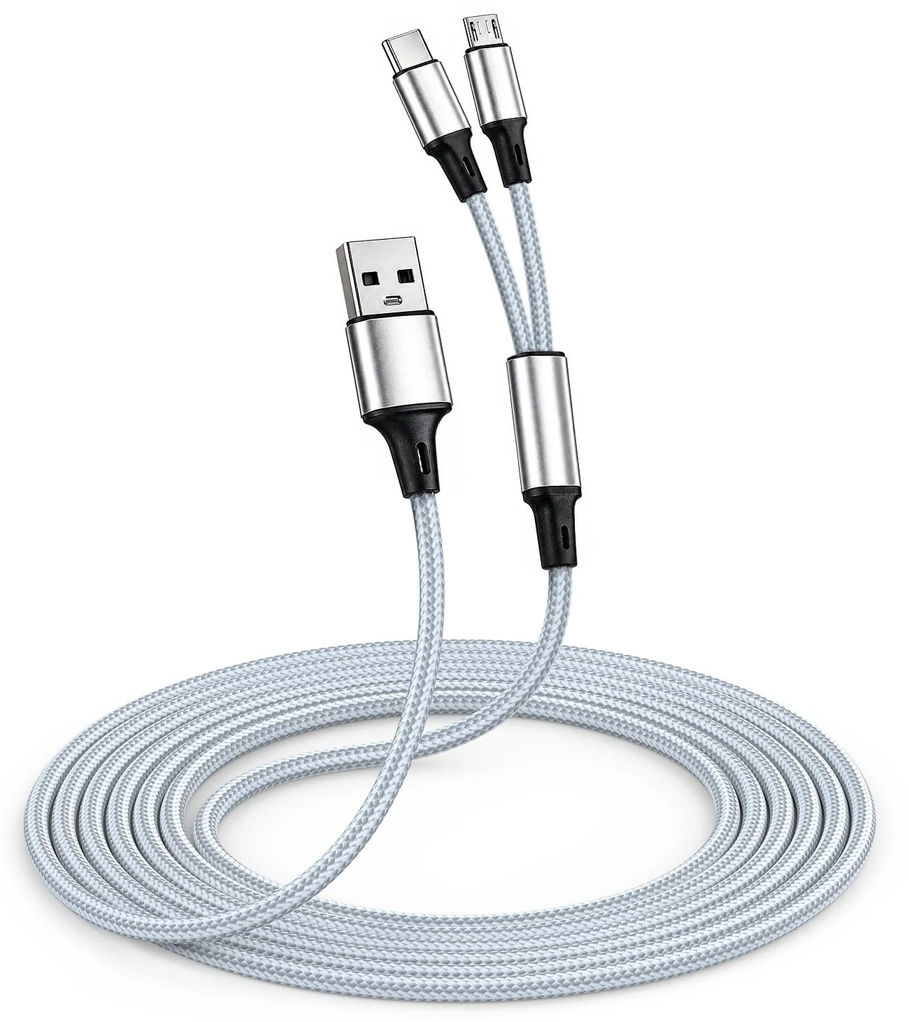 Smays Charging Cable 3 ft for Kindle Paperwhite 11th Gen, Kindle Oasis, Fire HD 10 & Fire Tablets - Micro-USB & USB-C Combo Cord