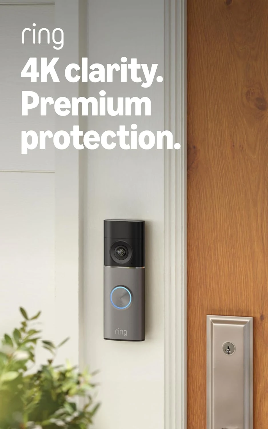 Ring Battery Doorbell Pro (newest model), Retinal 4K with wide-angle video