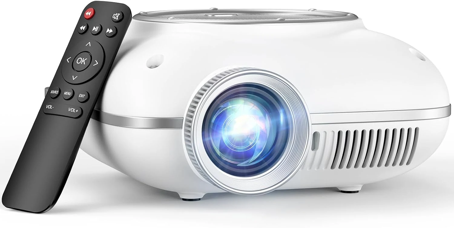 HOMPOW Mini Projector with Two -Way Bluetooth, Portable Projector for Home Theater Use, Support 1080P for review