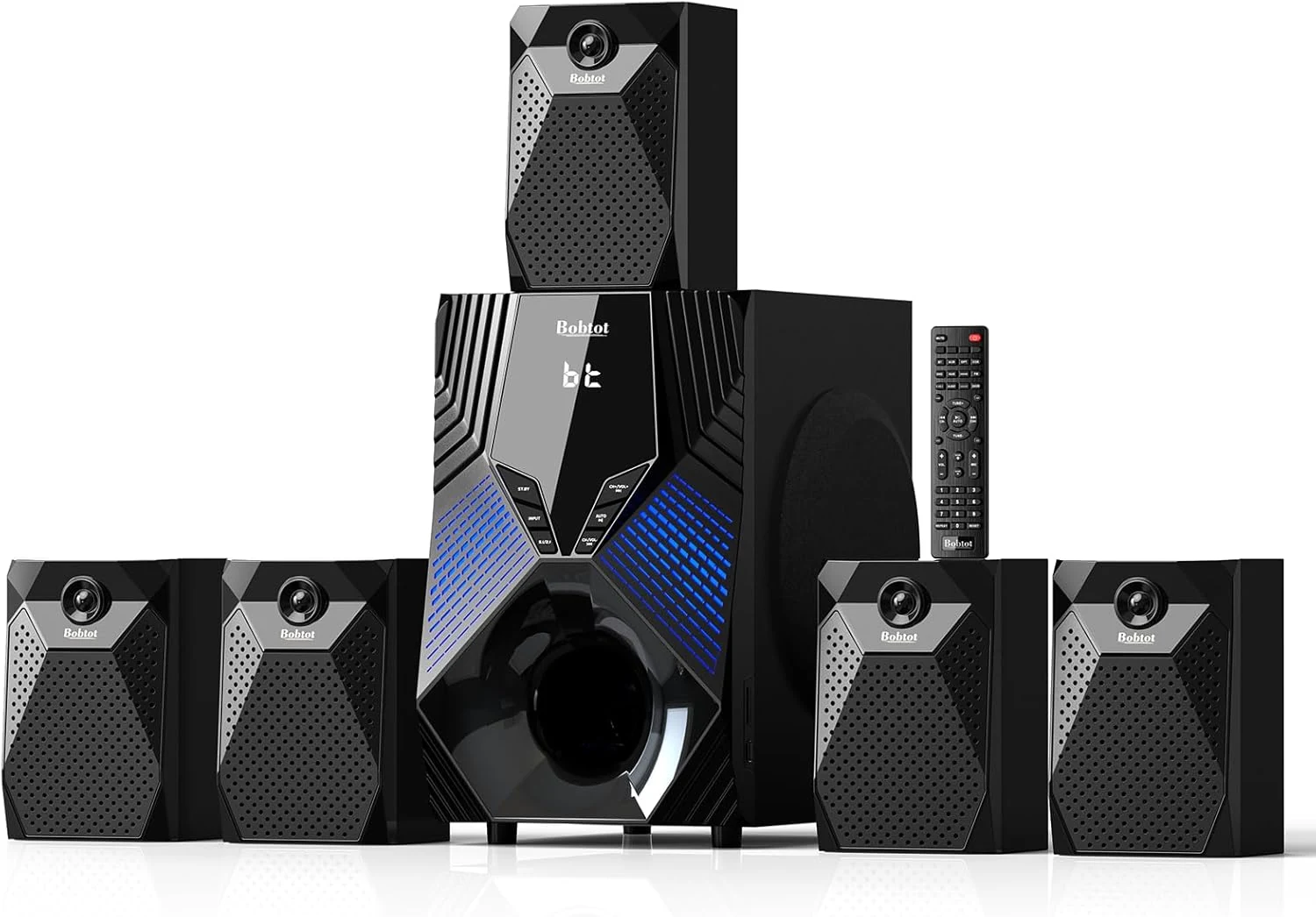 Bobtot Home Theater System, 1000 Watts Peak Power Surround Sound Systems (5.1/2.1)