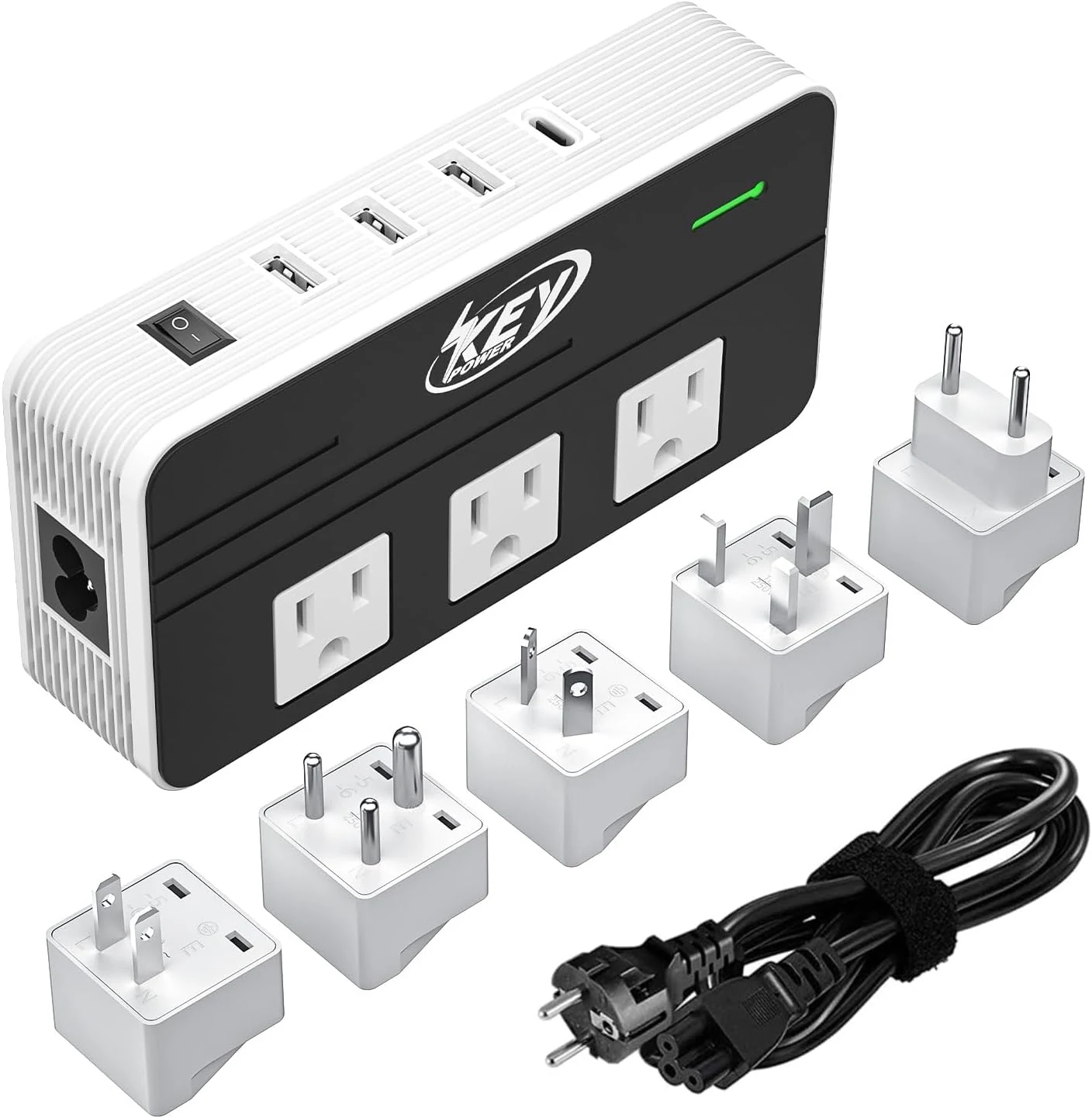 Key Power 230-Watt Step Down 220V to 110V Voltage Converter