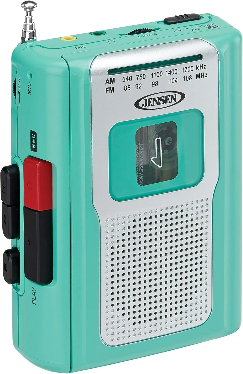 Jensen CR-100 Retro Portable AM/FM Radio Personal Cassette Player Compact