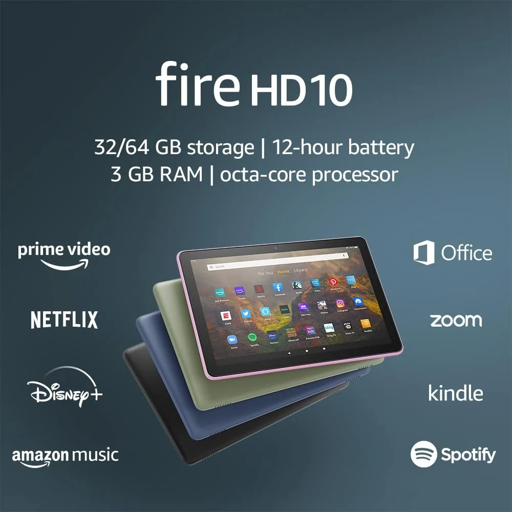 Amazon Fire HD 10 tablet, 10.1", 1080p Full HD, 32 GB (2021 release)