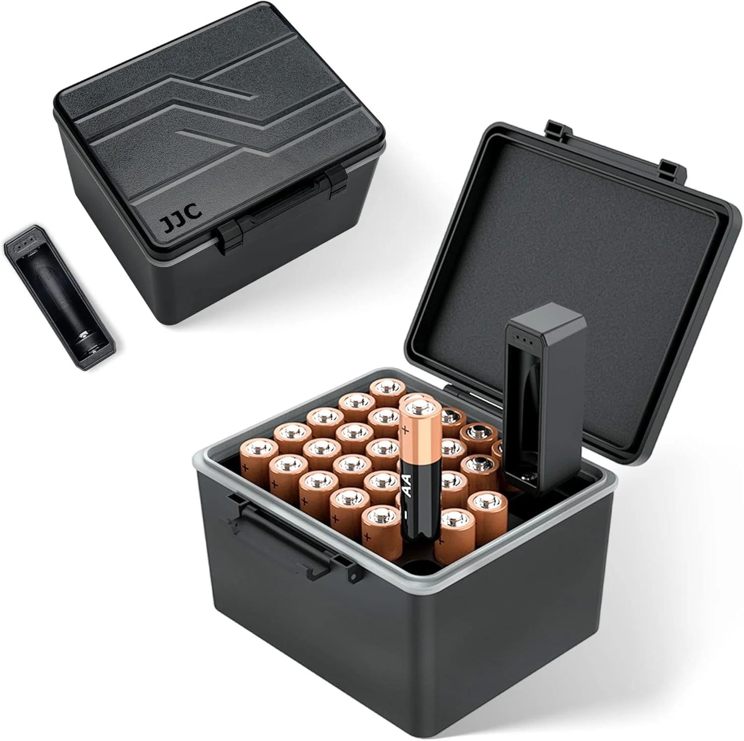 JJC 28 Slots AA Double A Battery Case Holder with Removable Battery Tester