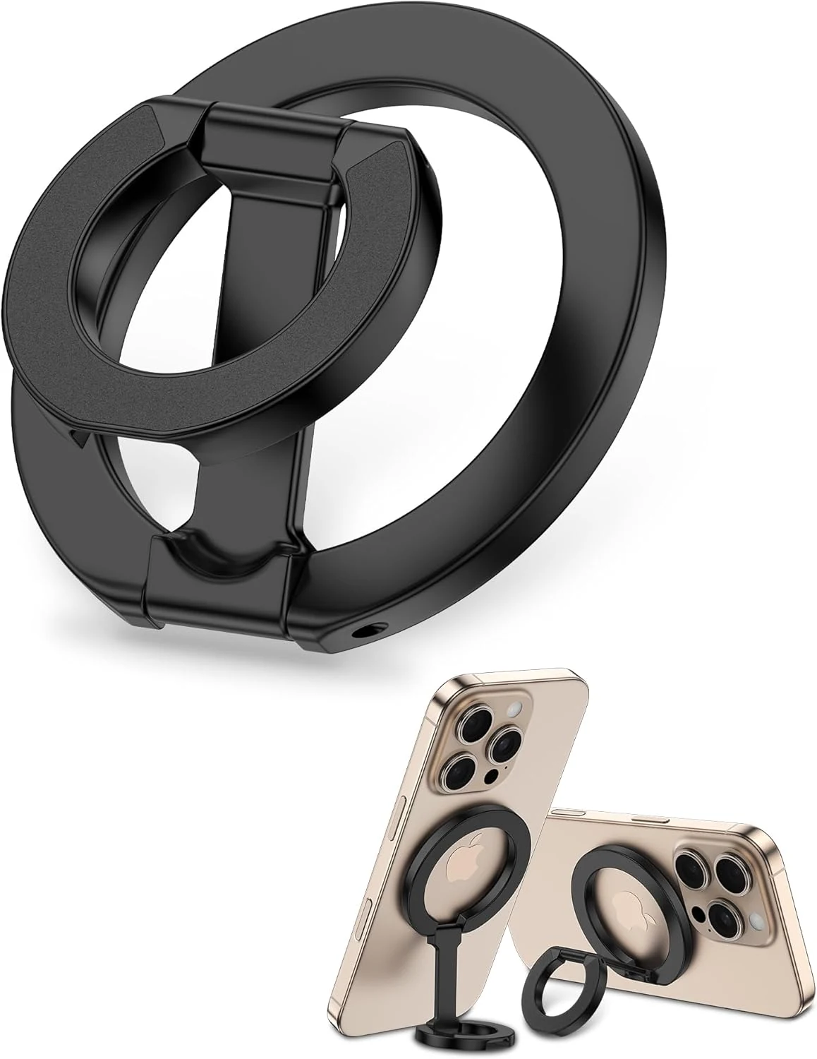 MagSafe Phone Grip Holder Dual-Sided Magnetic Finger Ring Adjustable Kickstand Loop for iPhone 17/16 Pro Max/15 Plus/14 Pro/13 Mini/12