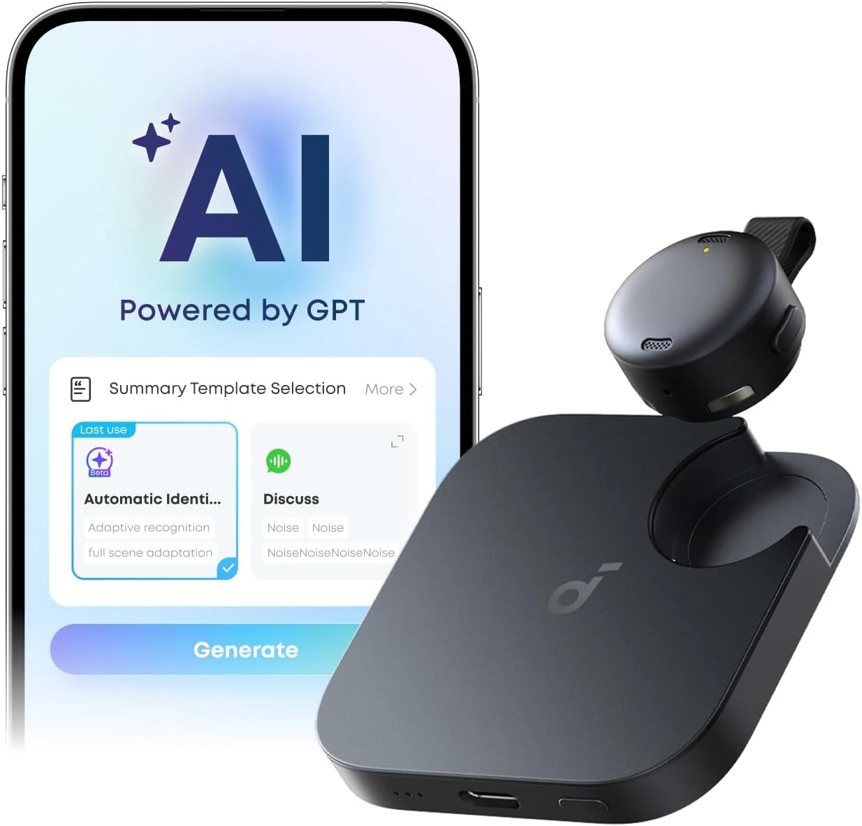 soundcore Work by Anker, Coin-Sized AI Voice Recorder, AI Note review