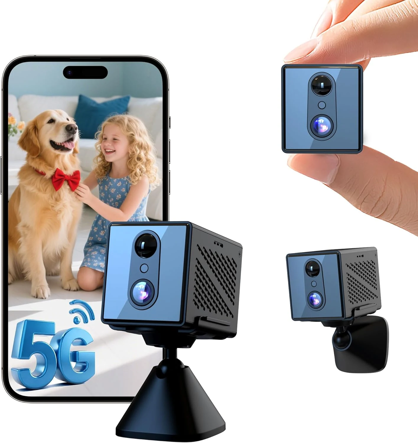 realhide 2026 Upgraded 5GHz WiFi 4K Spy Camera, Mini Hidden Camera with Long Battery Life, Night Vision, Motion Detection, Free Cloud Storage