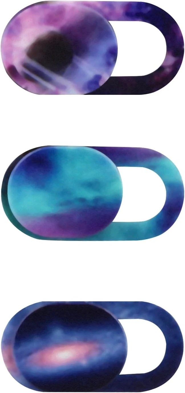 Camera Cover Slide 3 Packs, Webcam Cover Ultra Thin Sticker privacy protector fit for MacBook Pro, iMac, iPad Pro, and More Laptop or Tablet, Colorful Space
