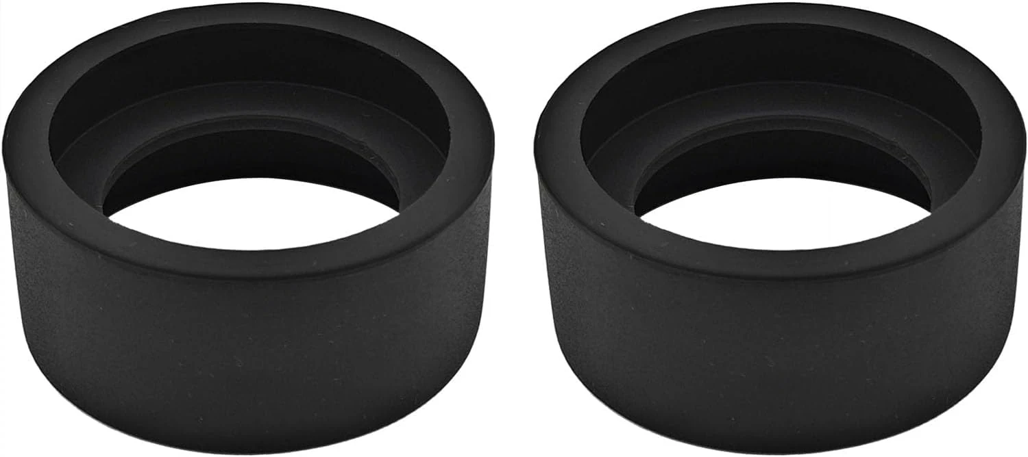 2PCS Eyepiece Eye Cup Soft Rubber Eyepiece Cover Binocular Eye Cups Replacement for 34-36 mm Stereo Microscope (Flat Angle), black