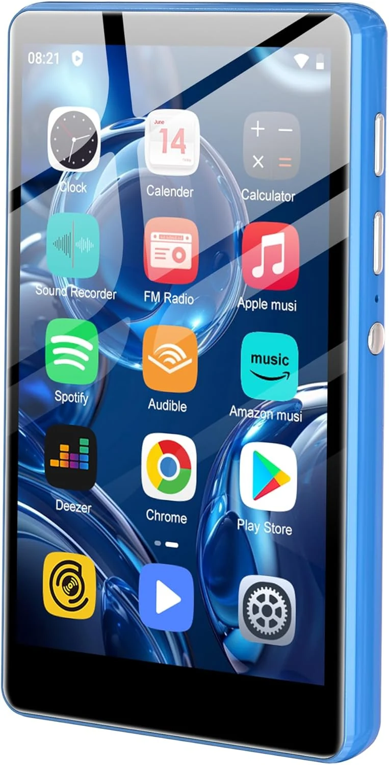 80GB Music Player, MP4 MP3 Player with Bluetooth and WiFi with 4-inch IPS Touch Screen Digital Audio Players, M503 Pro Spotify Player with Amazon Music, Audible, Chrome Browser, Support Up 512GB Blue
