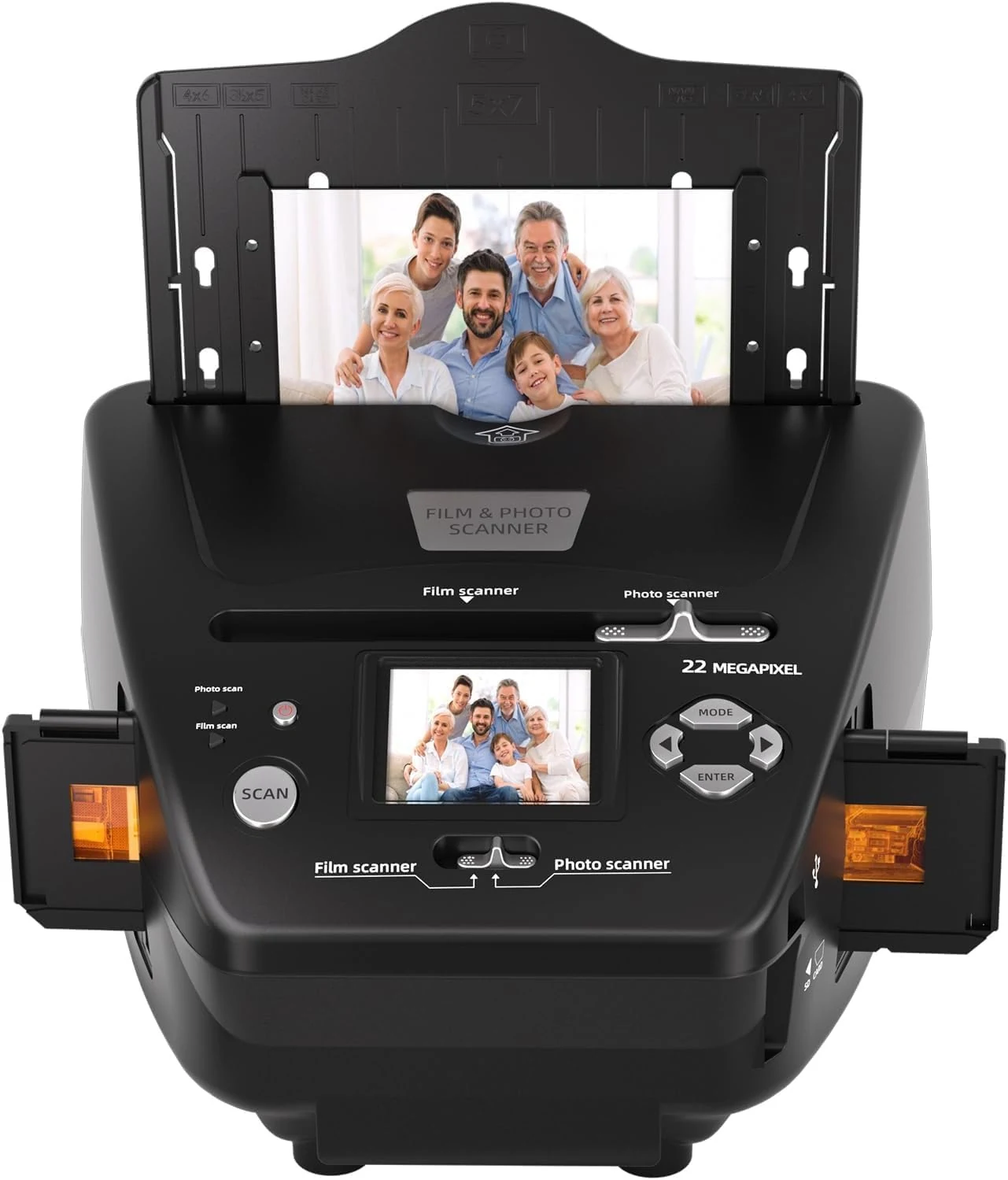 22MP Photo and Slide Scanner with 2.4” LCD Screen, All-in-One Digital Film Converter for 35mm/135 Negatives & Slides