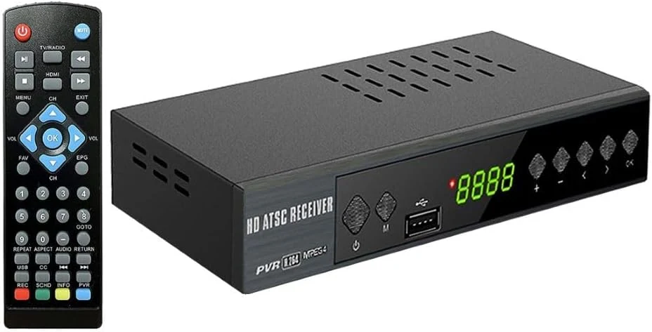 Digital ATSC TV Converter Box for Over-The-Air Antenna TV Channels with Timer Recording Time Shifting