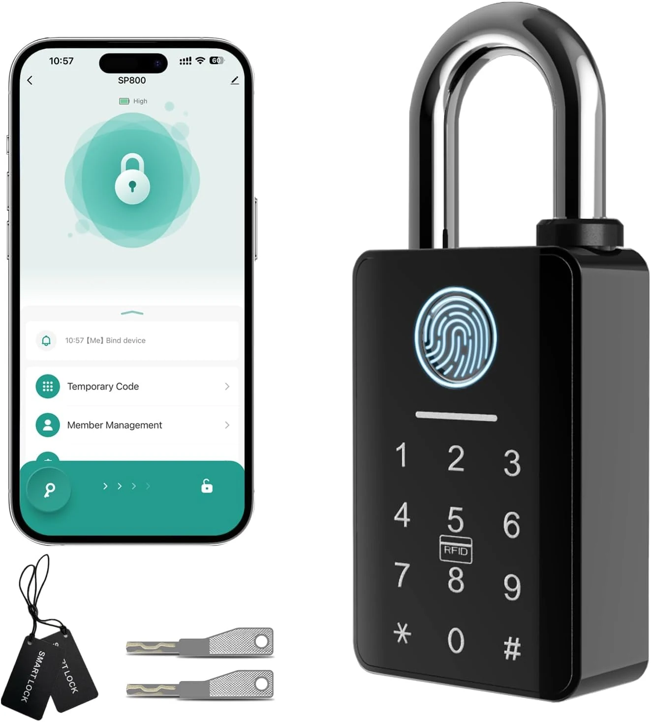 Heavy Duty Fingerprint Padlock with Key Backup, Outdoor Waterproof Smart review