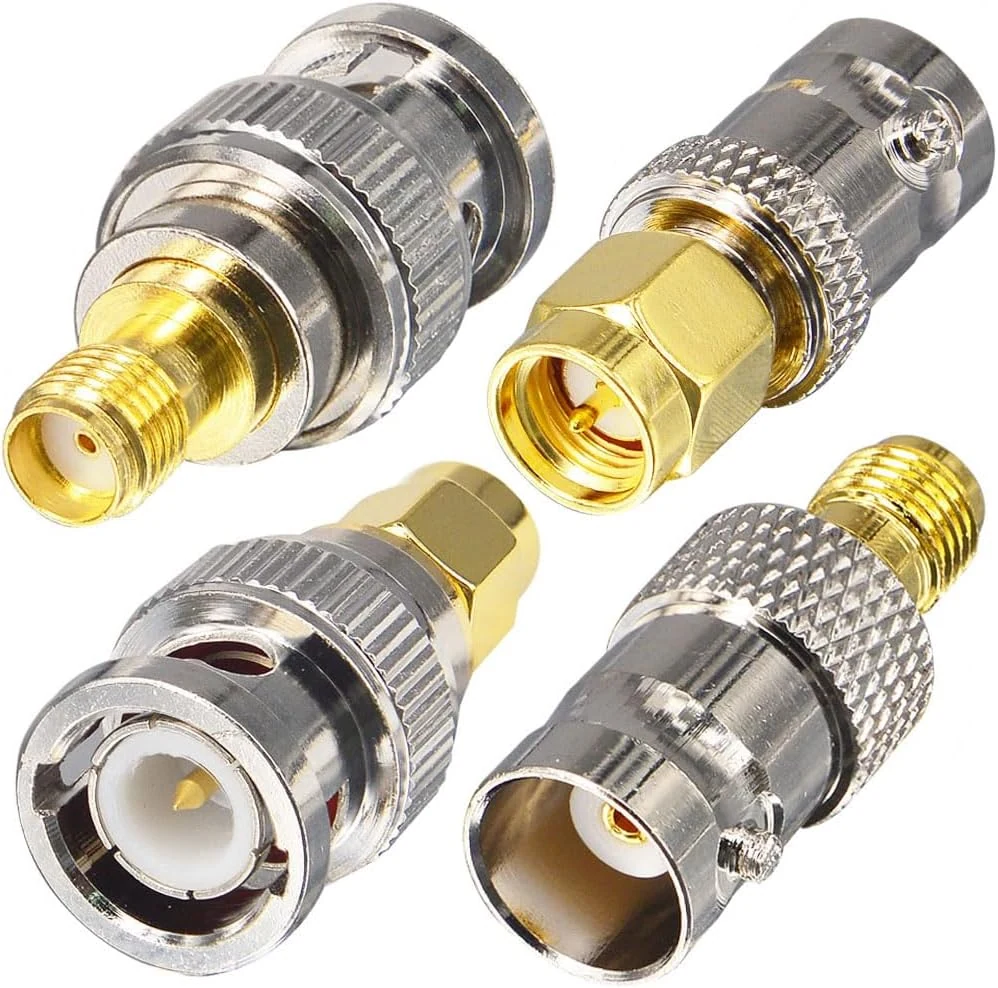 onelinkmore SMA to BNC Adapter Kits for SDR, Handheld Radios, Scanner, Walkie Talkie, Coaxial Adapter, 4 Pieces