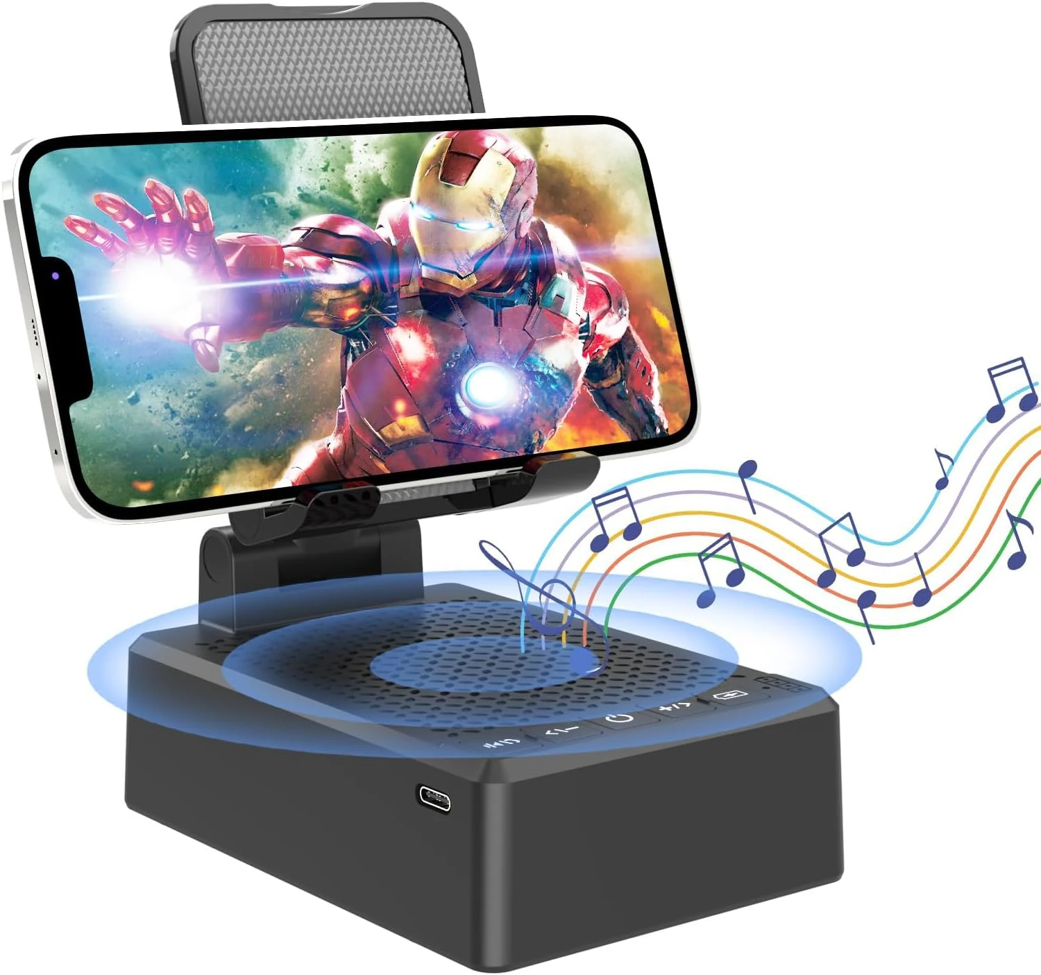 Birthday Gifts for Mother Father ,Cell Phone Stand with Wireless Bluetooth Speaker and Antislip Base HD Surround Sound for Home and Outdoors
