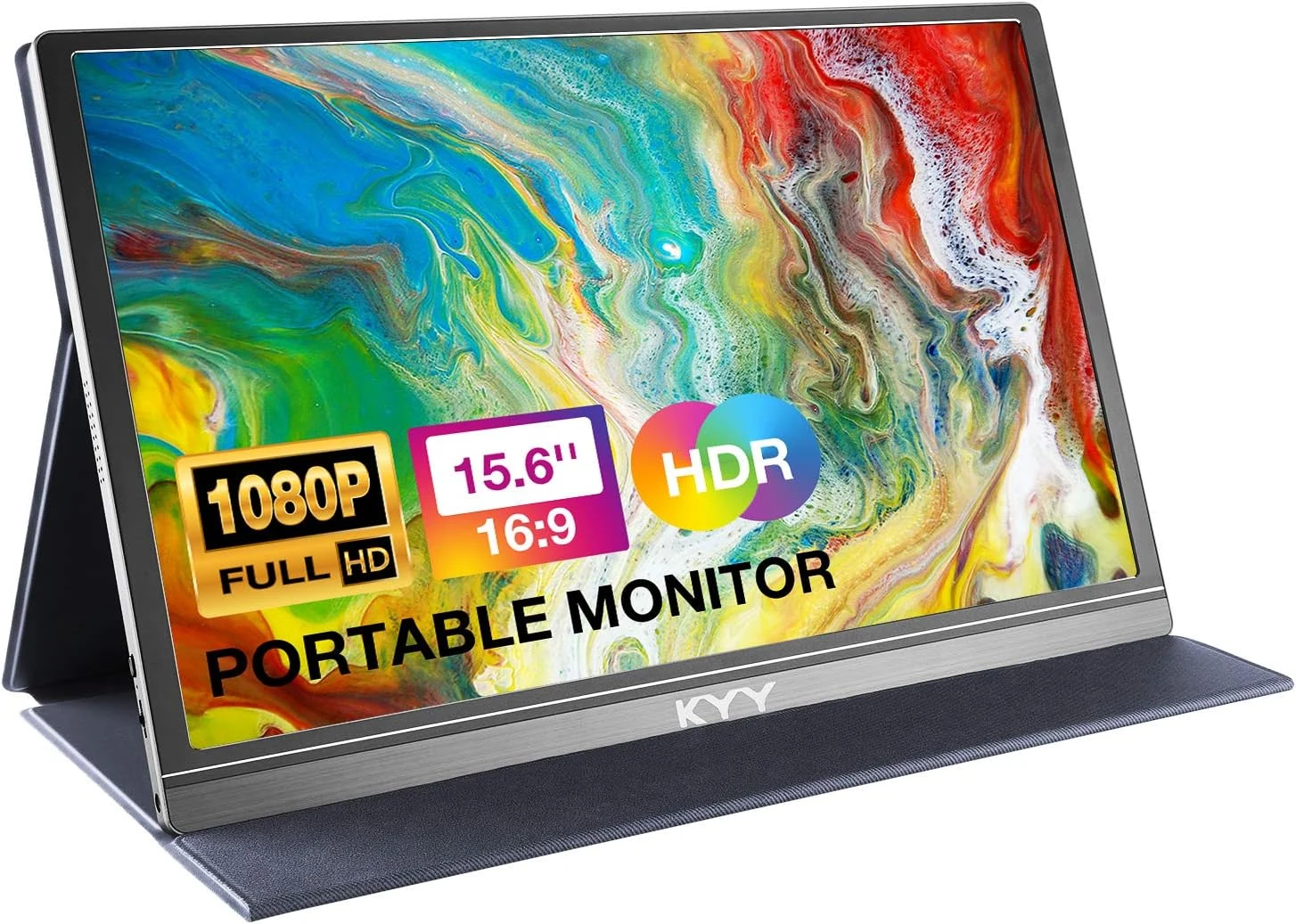 KYY Portable Monitor 15.6inch 1080P FHD USB-C, HDMI Computer Display