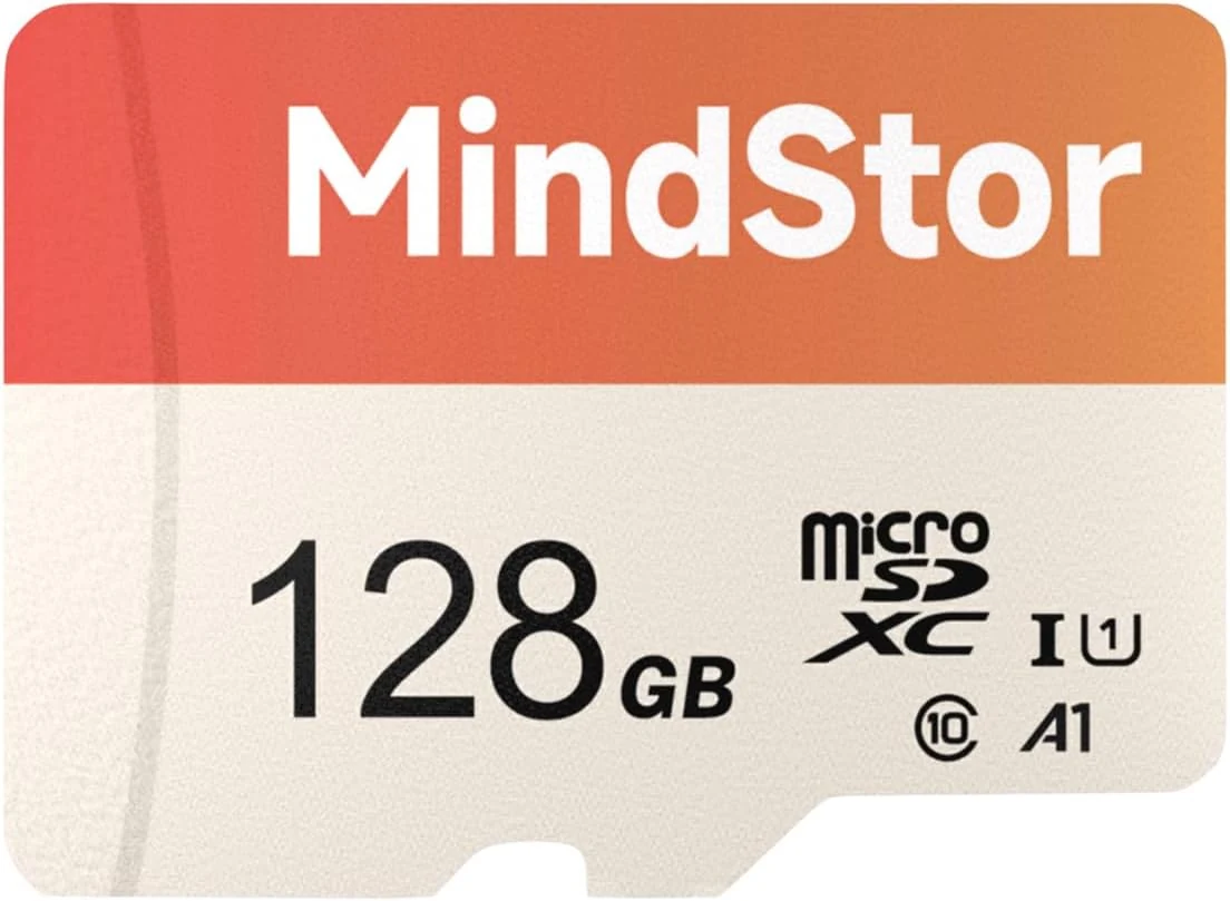 Micro SDXC 128GB Memory Card, MindStor 90MB/s Read Speed TF Card with Adapter, U1, A1, HD 1080P Video Loop Recording Support