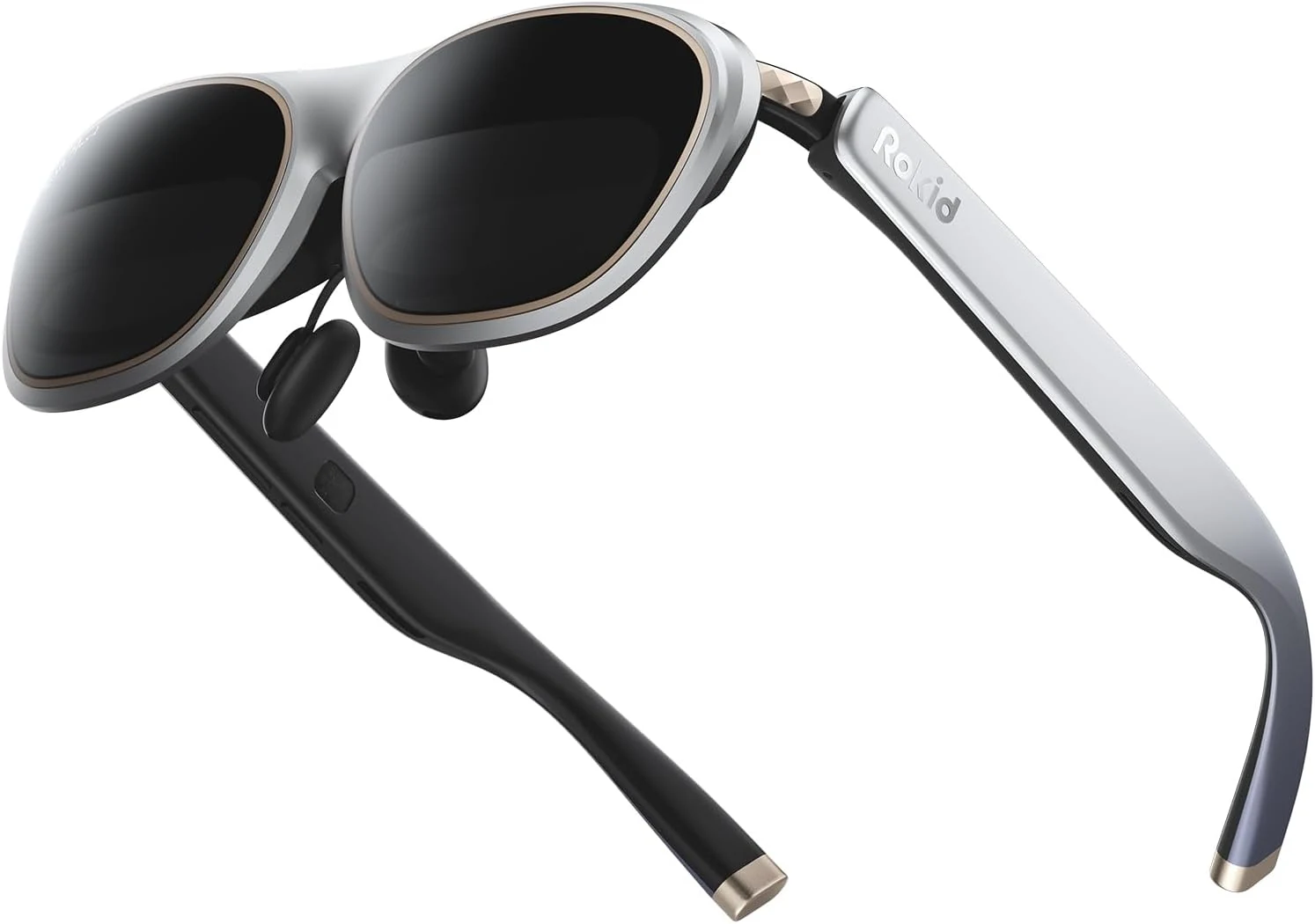 Rokid Max 2 AR Glasses Silver, 215" Micro-OLED Display, 50° FOV, 600 Nits Brightness