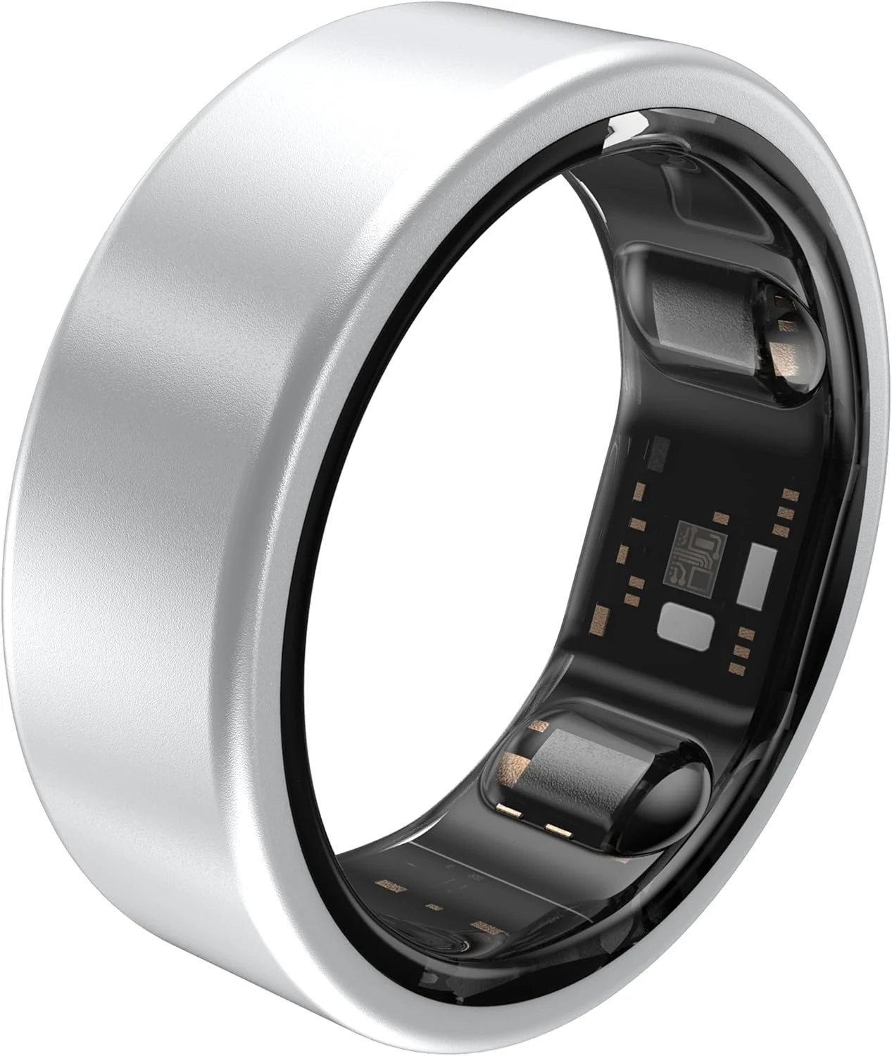 QALO Smart Ring – Size Before You Buy – No Subscription Fee – Titanium Fitness Tracker (Silver, Size 10)
